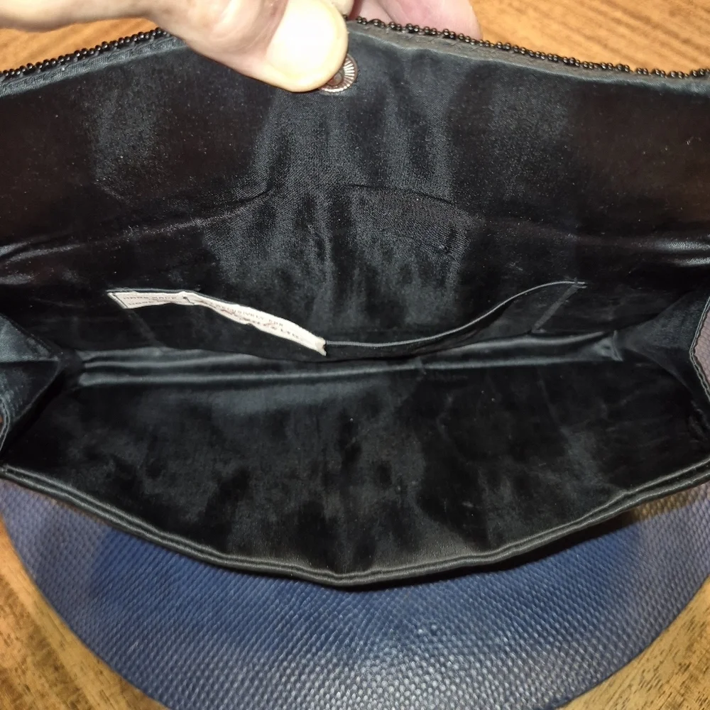 La Regale Elegant Black Beaded Clutch (#709) Made In Hong Kong.from The 50s.
